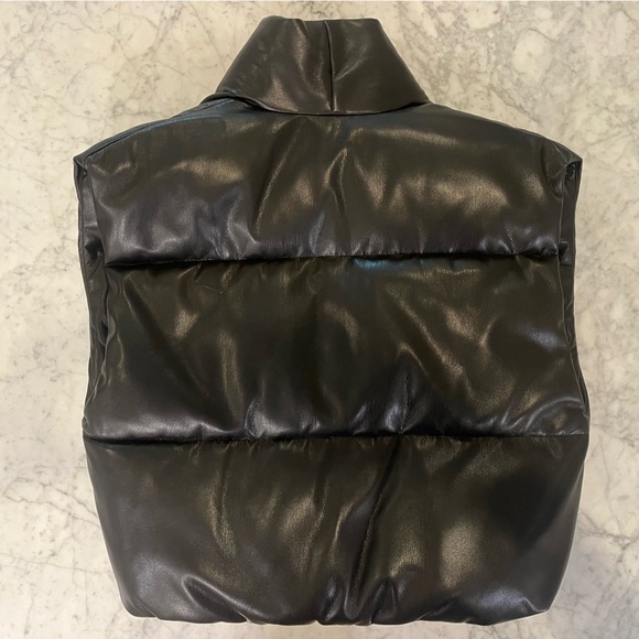 A.L.C. Willow Faux Leather Puffer Vest - Size XS S 0 2 - Black - Picture 6 of 7
